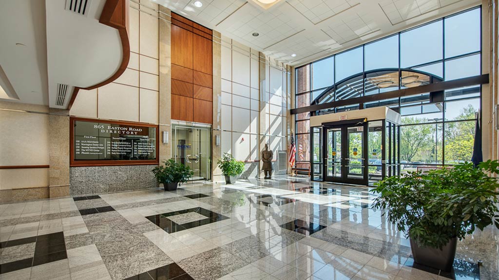 Warrington Center interior building lobby